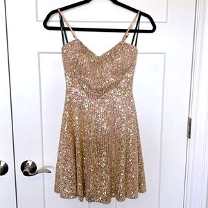 NWOT City Triangles Gold Sequin Dress